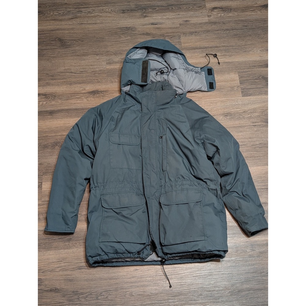 Vintage Eddie Bauer Gore-Tex Goose Down Expedition Parka Jacket Blue Gray Mens L